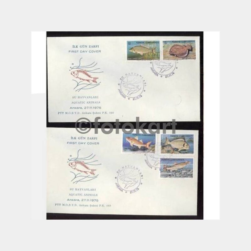 1976 Balıklar Su Hayvanları -2 Zarf Halinde- FDC