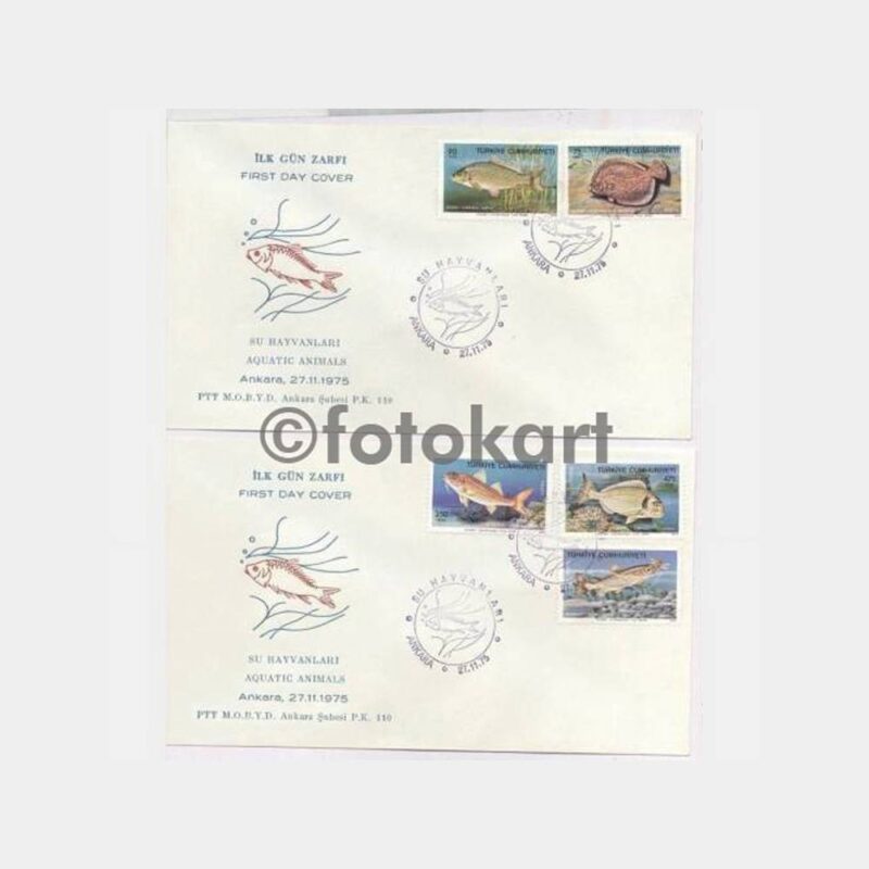 1975 Balıklar Su Hayvanları 2 Adet FDC