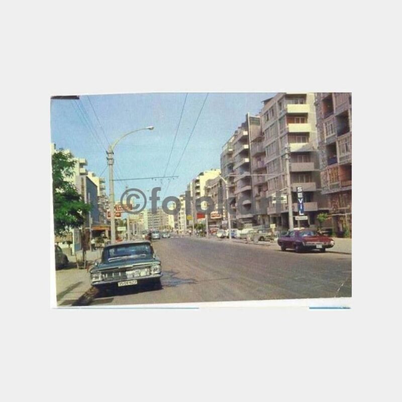 1971 İzmir Hatay Caddesi Görünüş Kartpostal