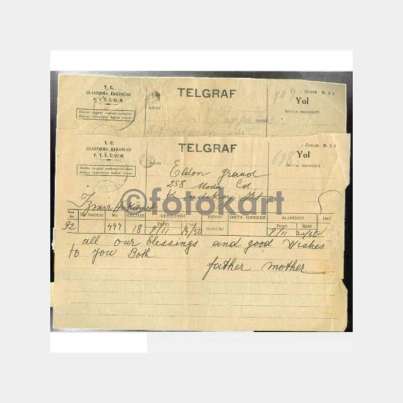 1945 Kadıköy Moda Giraud Ailesi 6 Adet Telgraf - Görsel 2