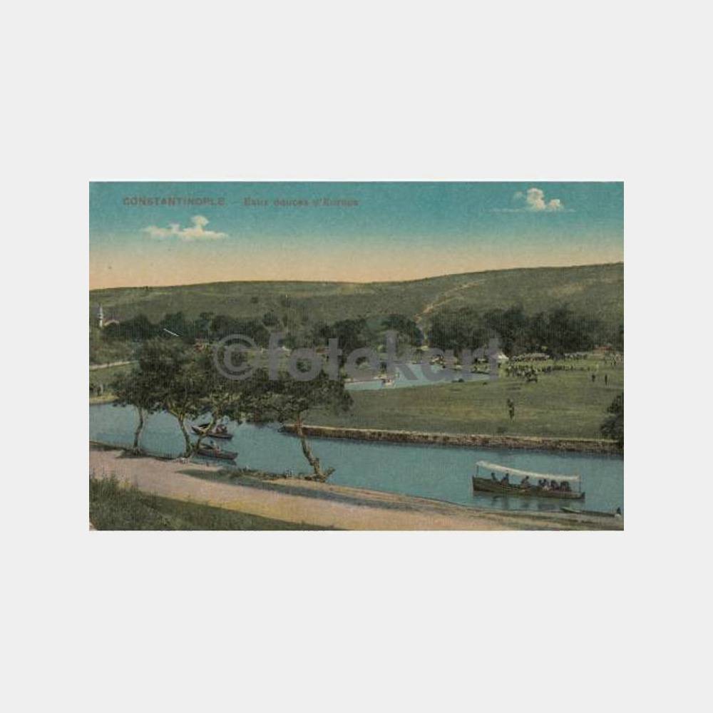 1920 Kağıthane Mesiresi Tatlı Sular Kartpostal