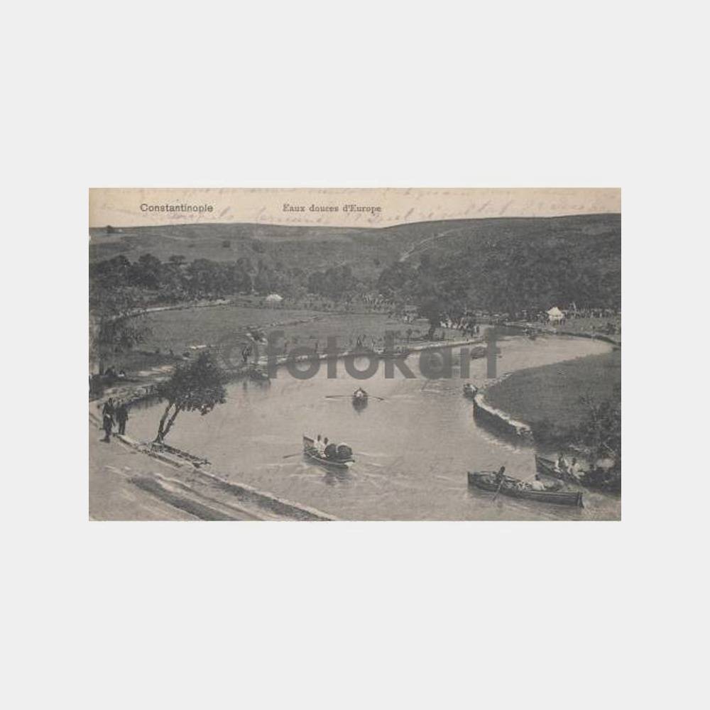 1910 Kağıthane Mesiresi Tatlı Sular Kartpostal