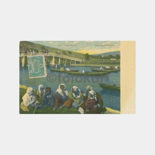 1918 Kağıthane Tatlı Sular Damgalı Kartpostal