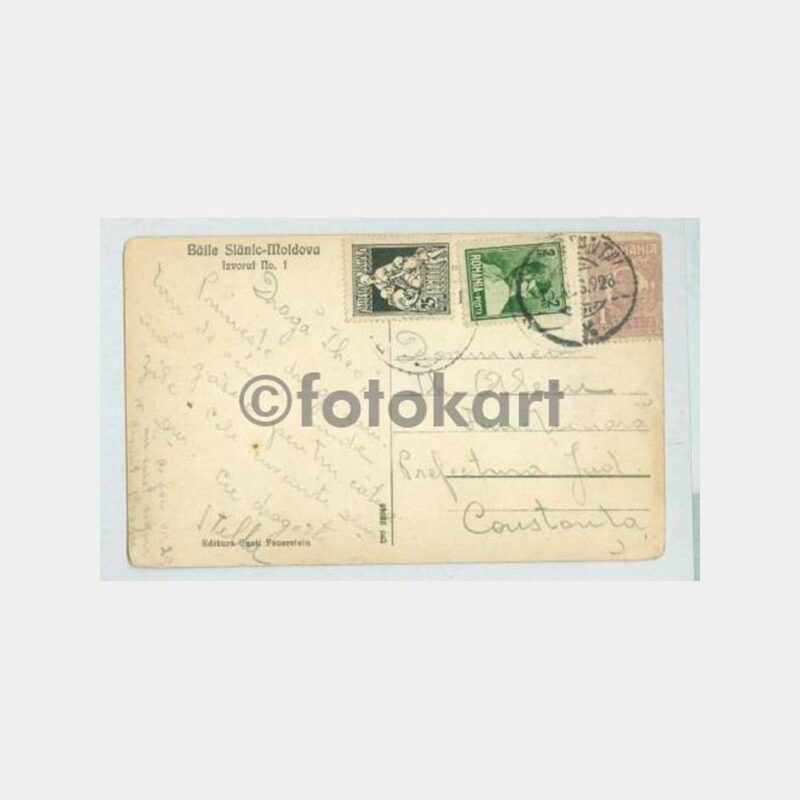 1928 Romanya Baile Stanic Moldova Kartpostal - Görsel 2