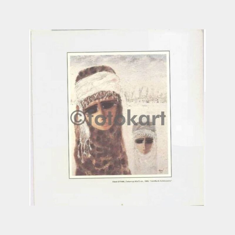 Fikret Otyam Tablo Baskılı Vakıflar Tebrik Kart