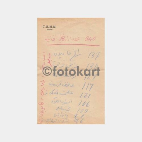 1940 TBMM Meclis Antetli Kağıt Üzerinde Yazı