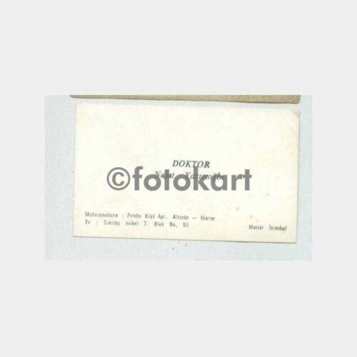 1967 Merter Doktor Sağlık Konulu Kartvizit