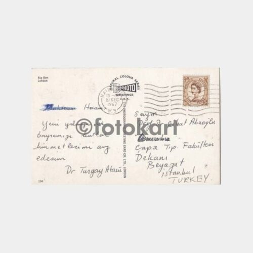 1967 Tıp Konulu Prof Cihat Abaoğlu Adr. Kartpostal