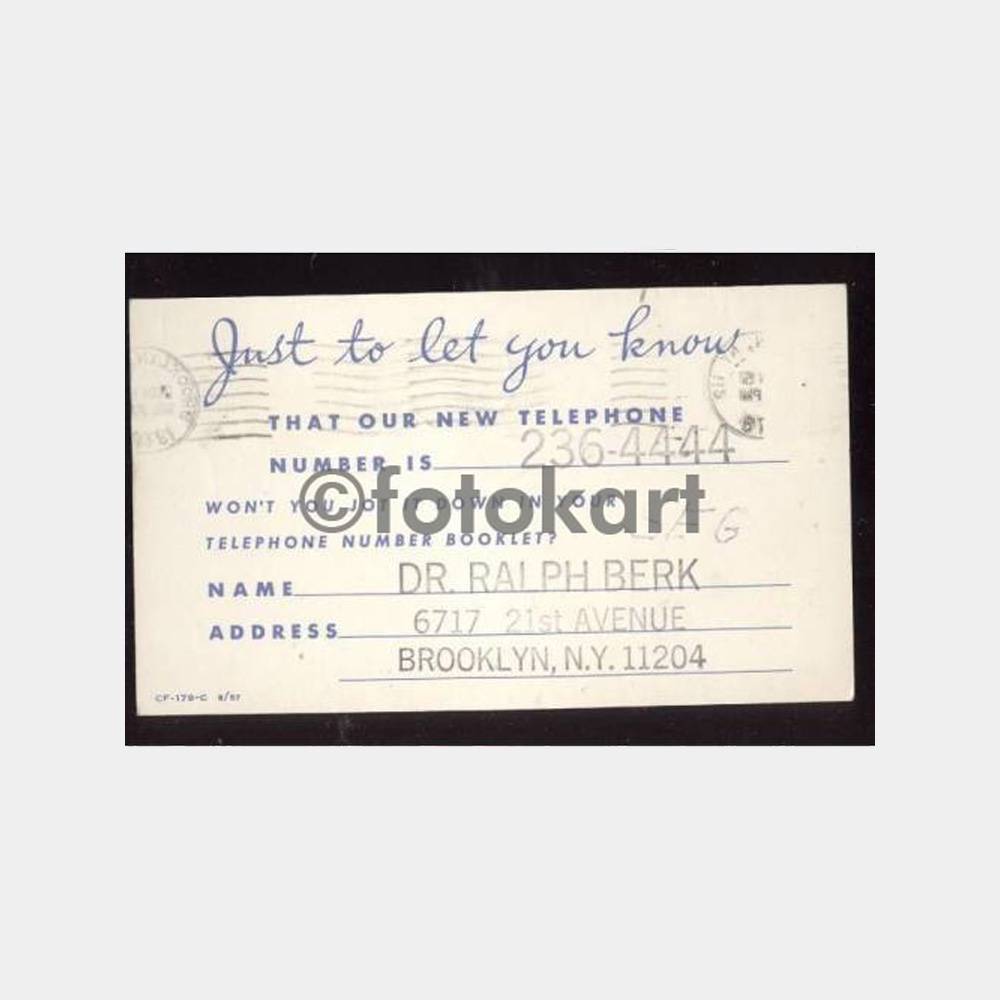 1978 ADB Brooklyn Doktor Posta Damgalı Kart