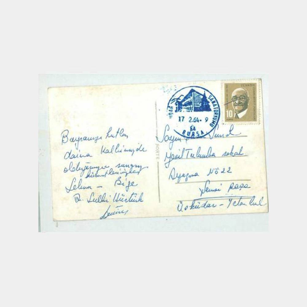 1964 Uludağ Sanatoryum Turistik Damgalı Kartpostal