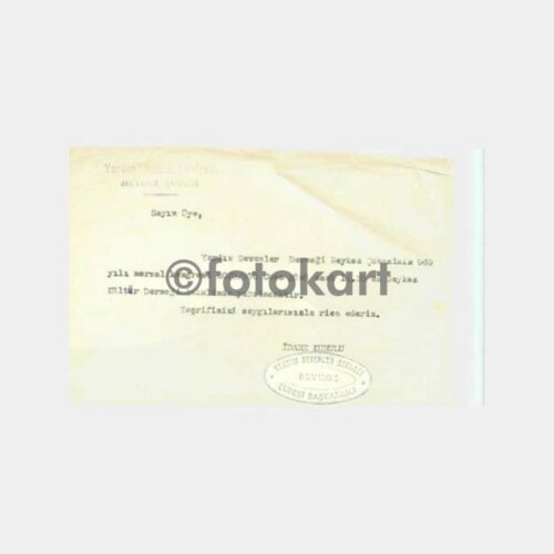 1970 Beykoz Yardımsevenler Derneği Davetiyesi