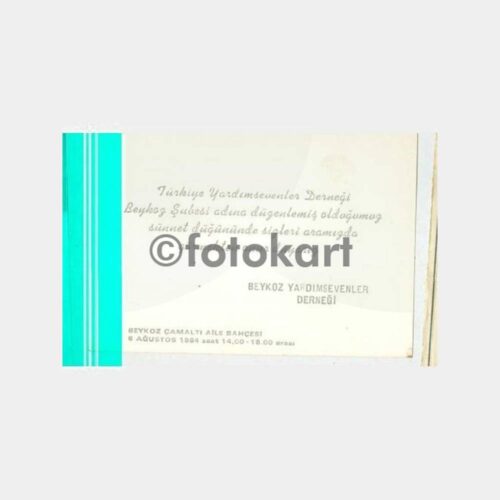 1984 T. Yardımsevenler Derneği Beykoz Şb Davetiye