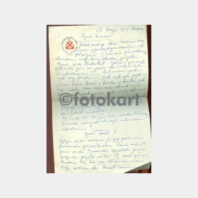 1971 Denizyolları Antetli Kağıda Mektup