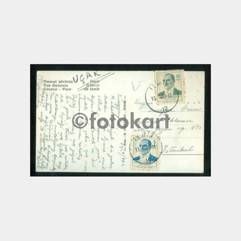 1959 İzmir Göztepe Genel Görünüş Kartpostal - Görsel 2