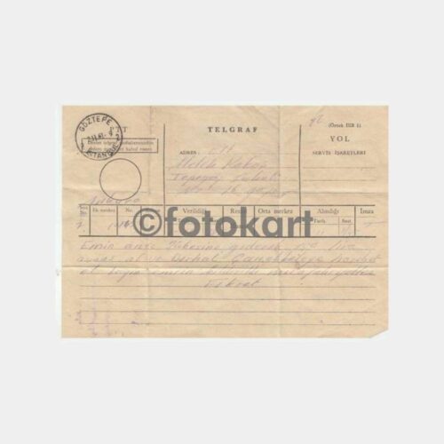 1961 Göztepe Damgalı Telgraf Kağıdı