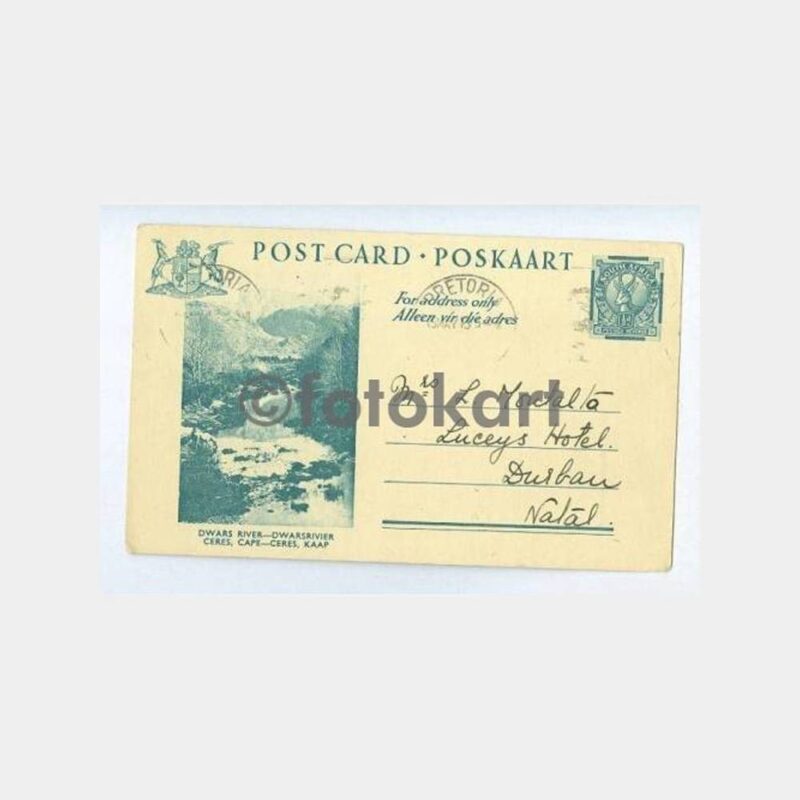 1943 Güney Afrika Damgalı Posta Kartı