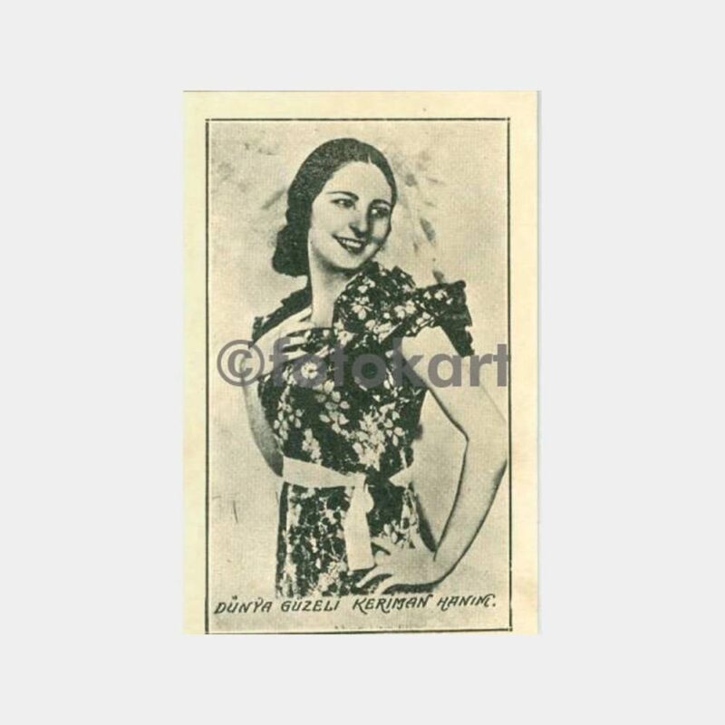 1930 Dünya Güzeli Keriman Halis Karton Baskı Kart