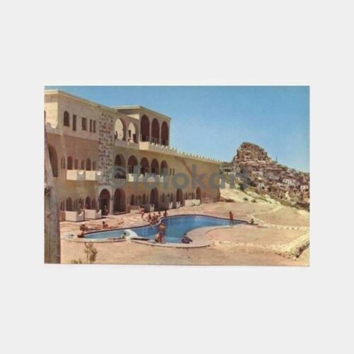 1970 Kapadokya Uçhisar Kaya Oteli Görünüşü Kartpostal
