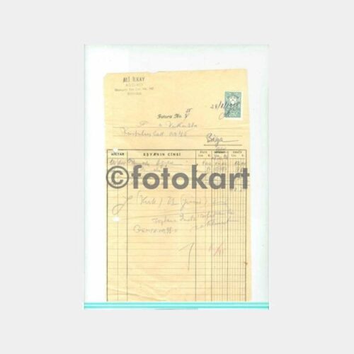 1958 Meslekler Konulu Singer Ağızlıkçı Başlıklı Fatura