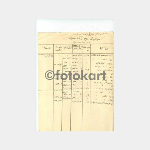 1923 Osmanlıca Hesap Kağıdı