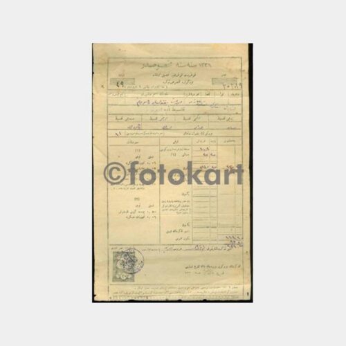 1925 Osmanlıca Tapu Harç Beyannamesi