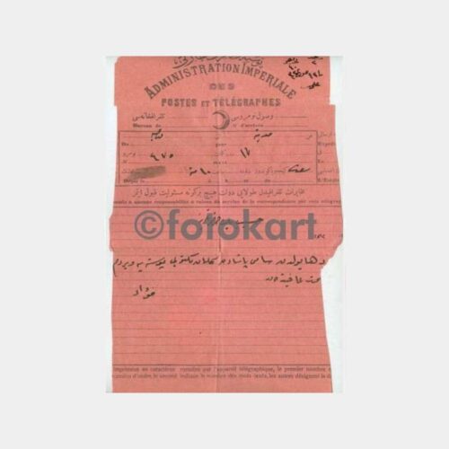 1906 Osmanlıca Yazılı Telgraf Kağıdı
