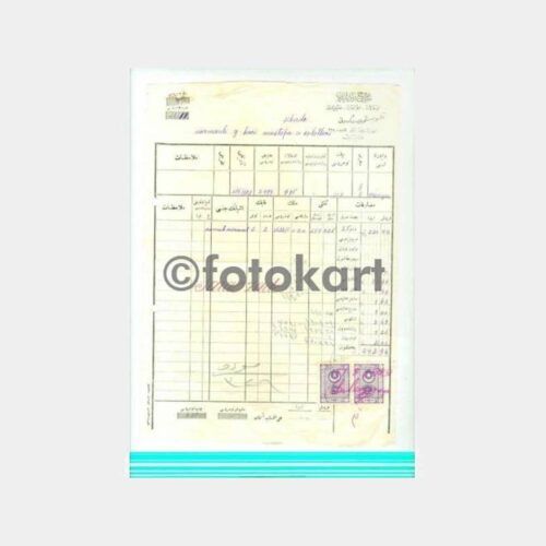 1929 Osmanlıca Türkçe Düzenlenmiş Fatura