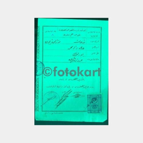 1927 Osmanlıca Fiskal Pullu Damgalı Makbuz