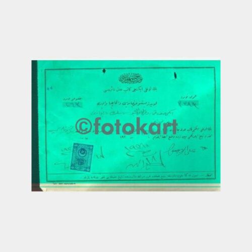 1927 Osmanlıca Fiskal Pullu Damgalı Makbuz