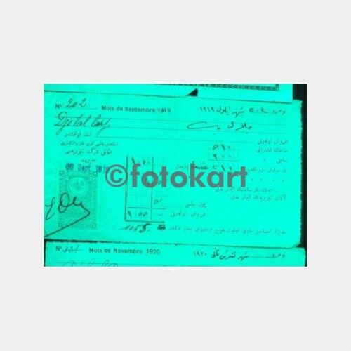 1919 Osmanlıca Fiskal Pullu Damgalı Makbuz