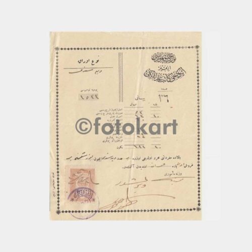 1926 Osmanlıca Pullu Damgalı Makbuz