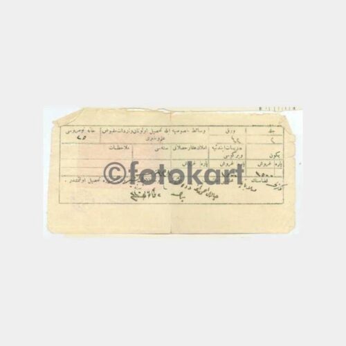 1926 Osmanlıca Vergi Makbuzu