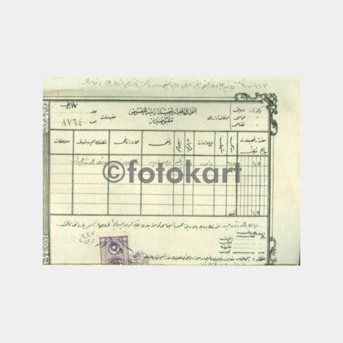 1927 Osmanlıca Fiskal Pullu Vergi Makbuzu