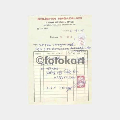 1981 Philips Bandollu Televizyon Faturası