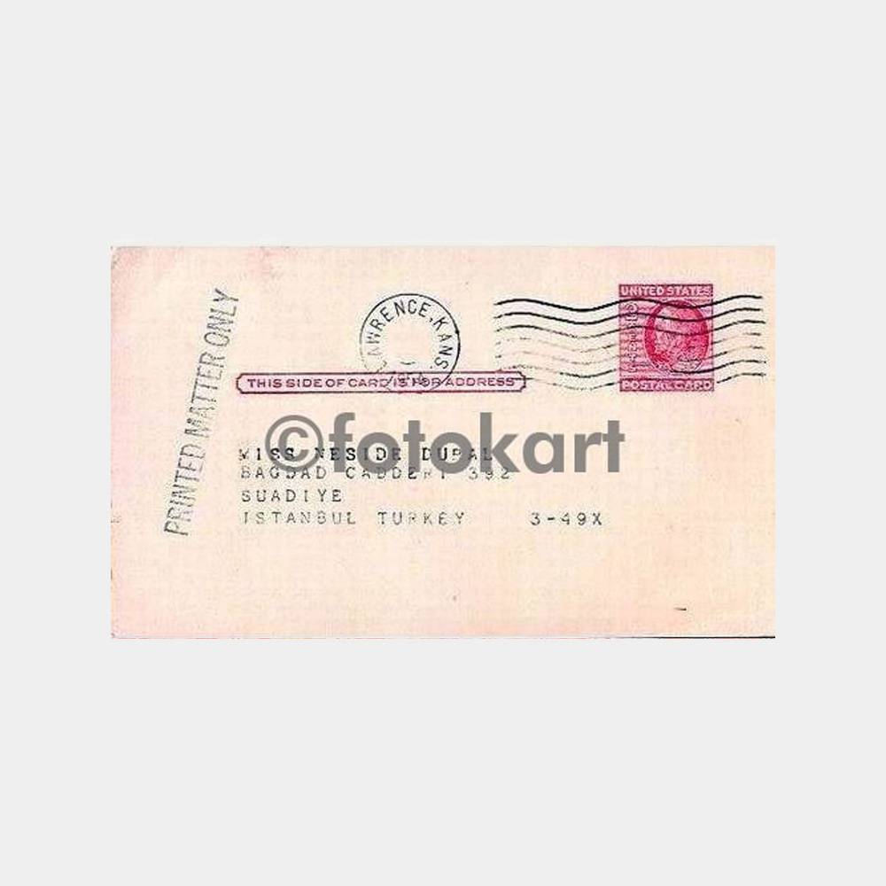 1954 Amerika Damgalı Dergi Posta Kartı