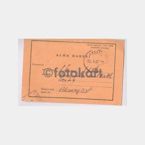 1962 Ankara Alma Haberi Posta Kartı