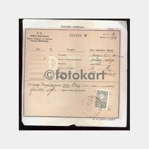 1942 Gemlik Radyo Abone Ücreti Makbuzu