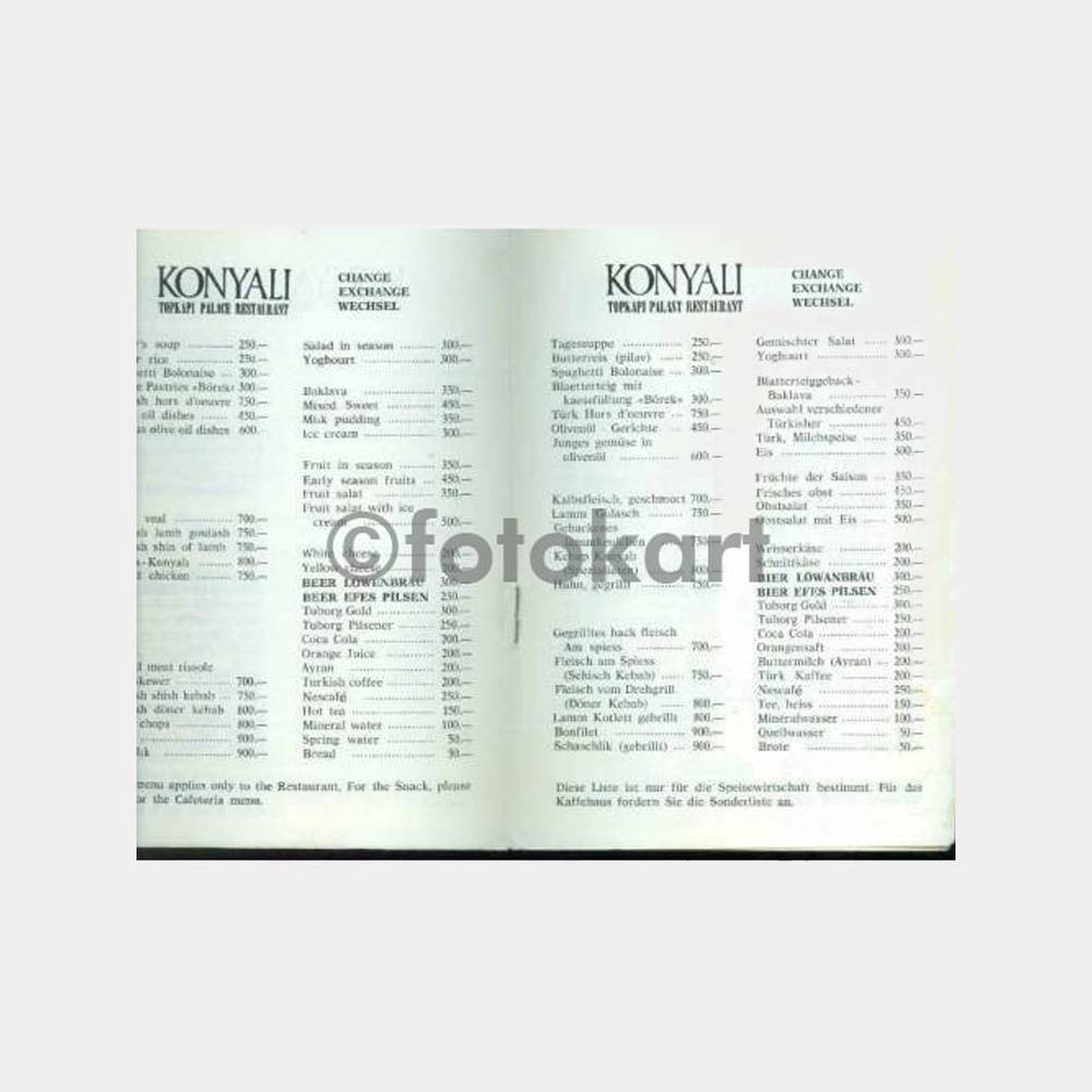 1984 Topkapı Konyalı Restaurant Lokanta Menüsü - Görsel 2