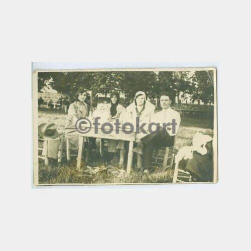 1930 Çay Bahçesi Aile Grup Fotoğraf