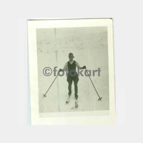 1938 Ankara Karapınar Kayak Yeri Kayakçı Fotoğraf