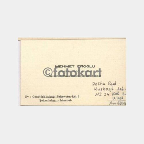 Ankara -Mehmet Eroğlu- Makine Müh. Kartvizit