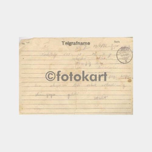 1952 Ankara Gemisinden Gönderilen Telgraf