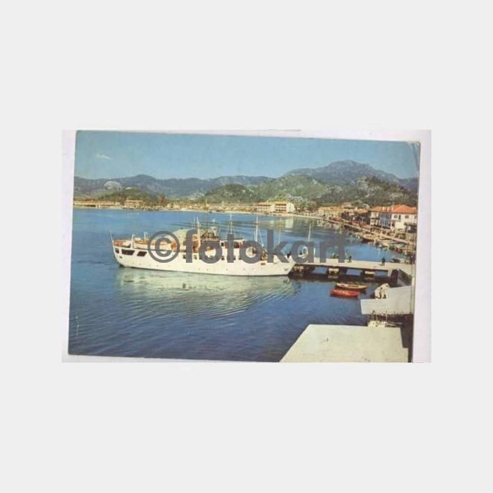 Marmaris Limanı ve Vapur Görünüş Kartpostal