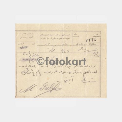 1929 Osmanlıca Damgalı Makbuz