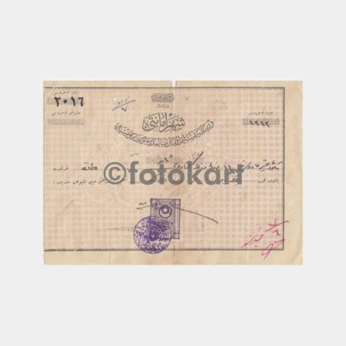 1928 Osmanlıca Pullu Damgalı Makbuz