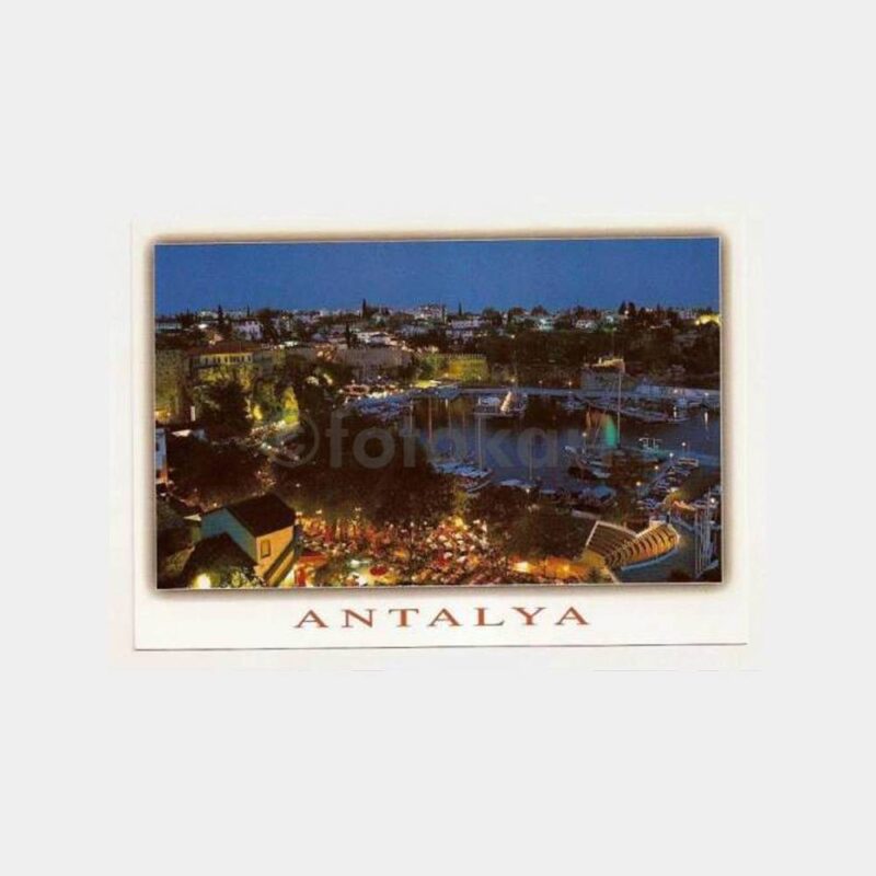 Antalya Liman ve Kaleiçi Gece Görünüş Kartpostal
