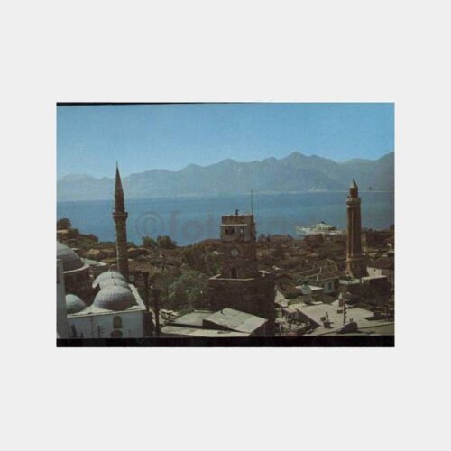 1974 Antalya Saat Kulesi Görünüş Kartpostal
