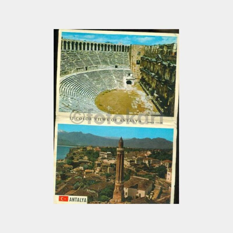 1970 Antalya 12 Adetlik Kartpostal Albümü