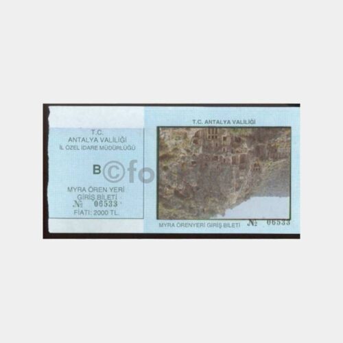 1980 Antalya Myra Örenyeri Müzesi Giriş Bileti