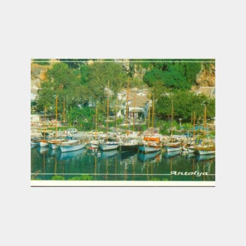 1990 Antalya Yat Liman Görünüş Kartpostal